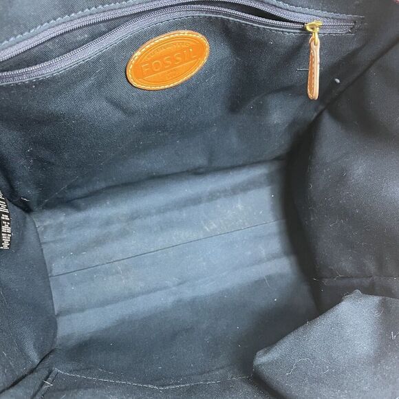 Fossil KeyPer Total Eclipse  Purple Coated  PVC Tote Bag Purse - Picture 12 of 15